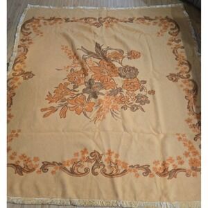 Vintage Reversible Floral Blanket with Velvet Trim 80.5” x 90” Cottagecore READ